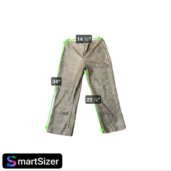 Vintage 90s Brown Crocodile Print Faux Leather Pants By View Moda Italiana Sz 8 - Picture 8 of 9